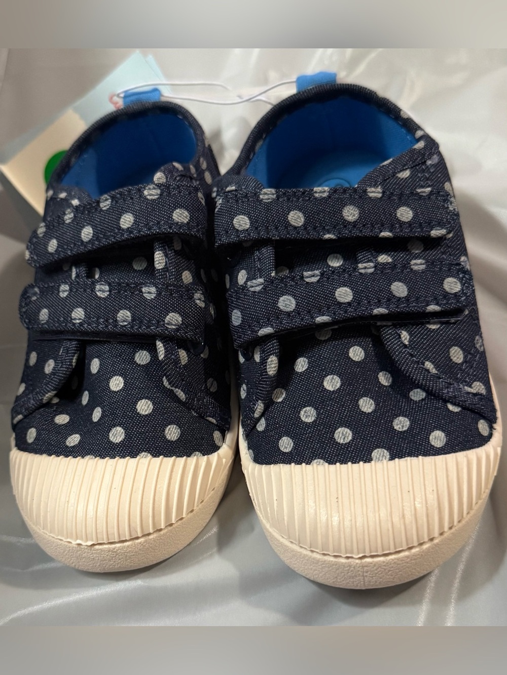 Cat & Jack Toddler Navy Blue Parker Sneakers Polka Dot NEW